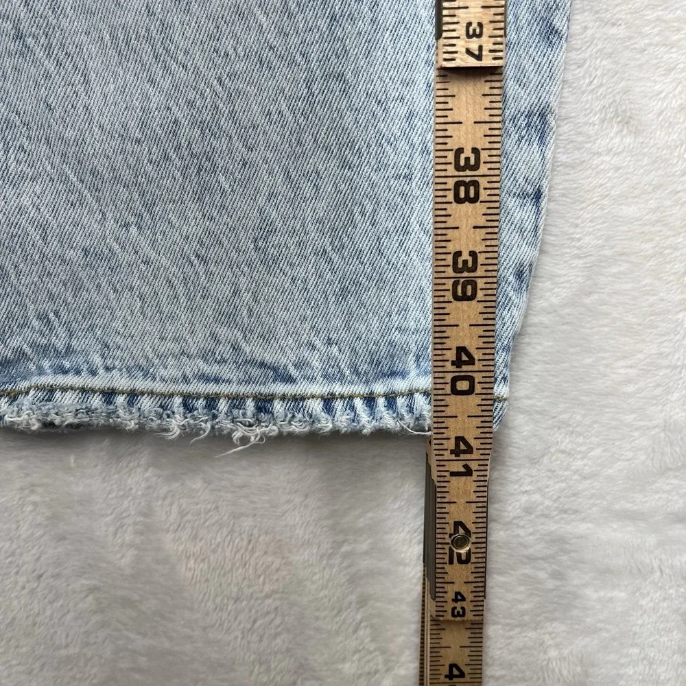Abercrombie & Fitch Curve Love Dad High Rise Jeans Womens 30 Light Wash Distress